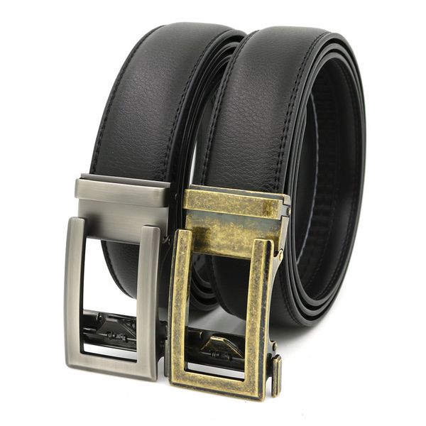 

men's fashion 100% cow genuine leather belts for men belt automatic buckle strap male, Black;brown