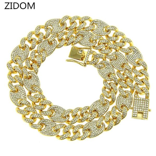 

men hip hop iced out bling chain necklace 13mm coffee bean shape cuban chains hiphop necklaces fashion jewelry gifts, Silver