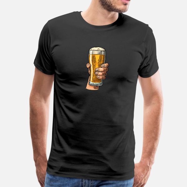 

beer hand t shirt men sunlight short sleeve round collar sunlight funny spring autumn unique
