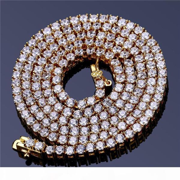 

mens hip hop necklace, iced out 1 row rhinestone choker bling crystal tennis chain necklace 18- 22inch micro paved cubic zircon link jewelry, Silver