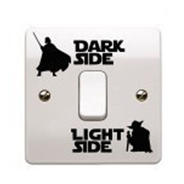 

black wars dark side light side switch sticker removable wall home decor