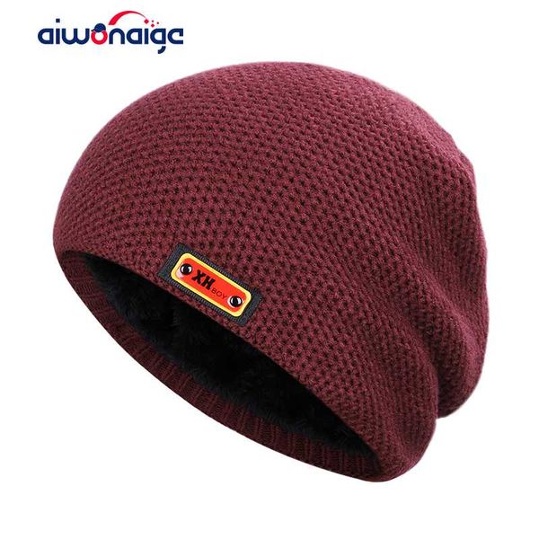 

new leather standard winter hat men and women plus velvet thick hat outdoor leisure warm cotton lattice gorros, Blue;gray