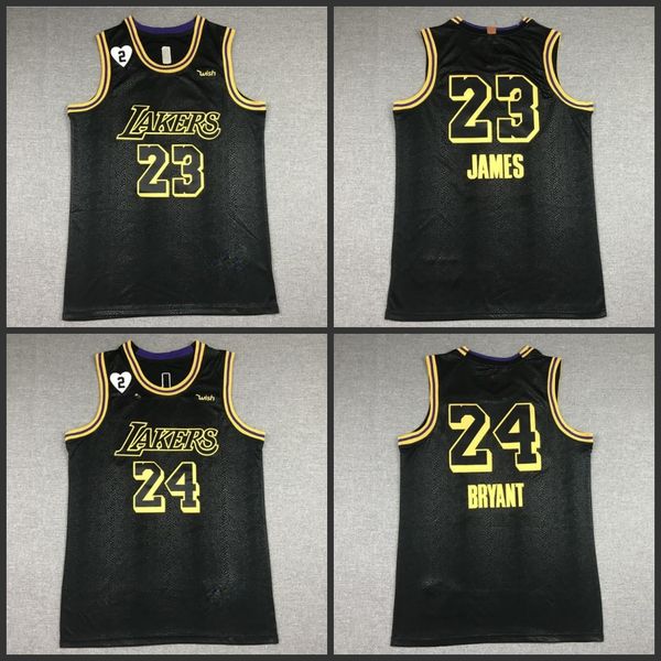 

мужчины лос-анджелес лейкерс кобе bryant леброн джеймс lonzo джерси, Black