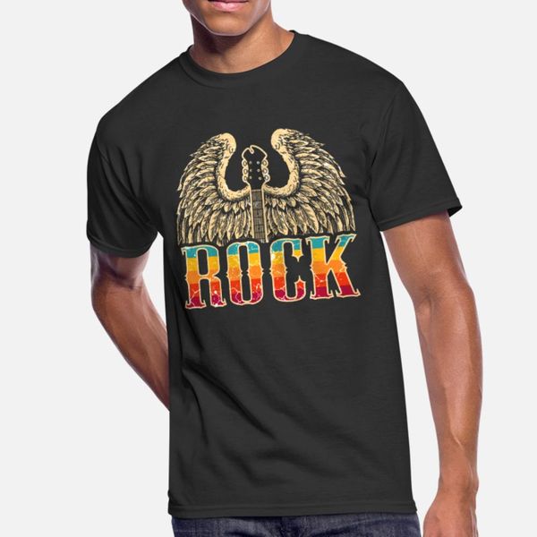 

rock and roll retro rock n roll guitar music gift t shirt men designer 100% cotton round neck clothing graphic comfortable spring leisure