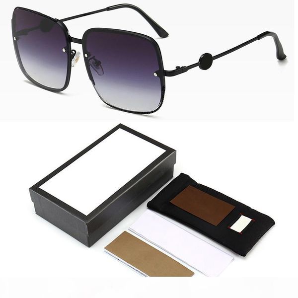 

d square bee sunglasses women brand designer metal frame oversized sun glasses fashion men gradient shades oculos uv400 with logo and box, White;black