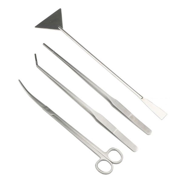 

4pcs/set stainless steel aquarium tank aquatic plant tools straight tweezer