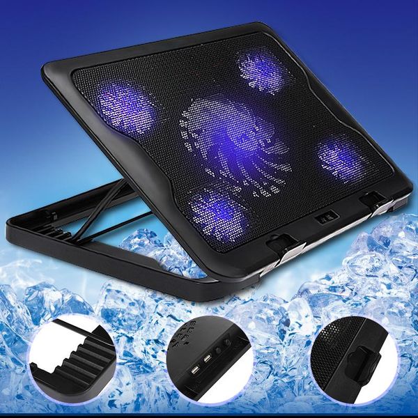 

cgjxs5 fans led usb cooling adjustable pad for lapnotebook 7 -17inch stand pad for lappc usb cooler for notebook usb cord t6190608