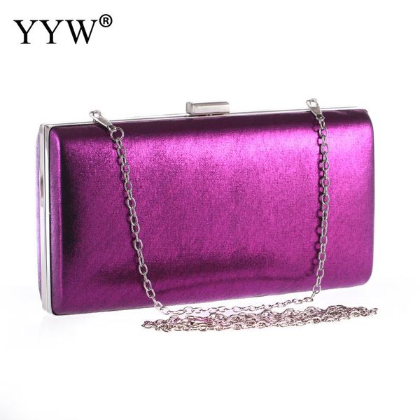 

evening bags women clutch bag party handbag elegant wedding purse with chain female sac pochette femme purple