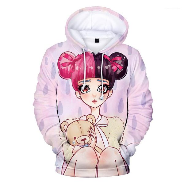 

cute pullovers teenager girl women hoodie crybaby 3d printed hooded sweatshirts, Black