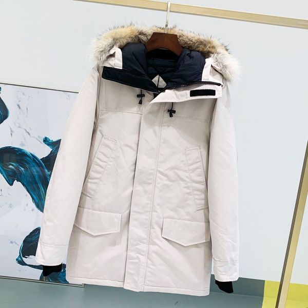 

raccoon fur down coat zipper black winter british style men down jacket hood coat classic keep warm thick parka men's down jacket 012