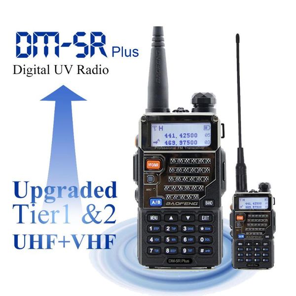 

walkie talkie baofeng digital radio dm-5r plus dual band 136-174&400-480mhz portable dmr station 2000mah