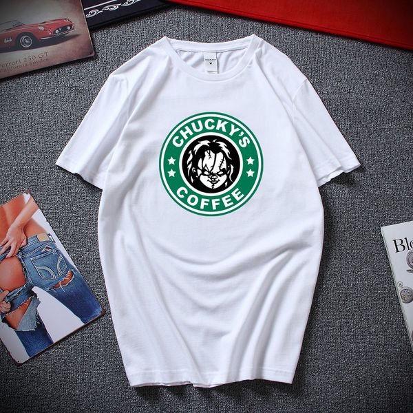 

2019 new clothing chucky s coffee printing t-shirt men and women summer cotton harajuku hip hop clothing t-shirt