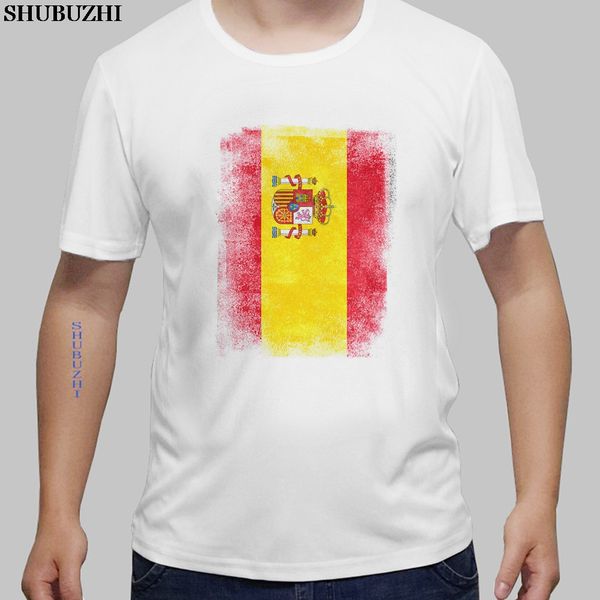 

spain national flag t shirts for men fashion short sleeve nostalgic spain fans summer games cheer t-shirts euro size