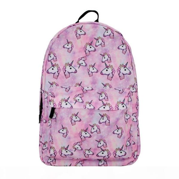 

designer- fashion trend unicorn print wearable fabric middle school students cartoon casual backpack for women men school bag