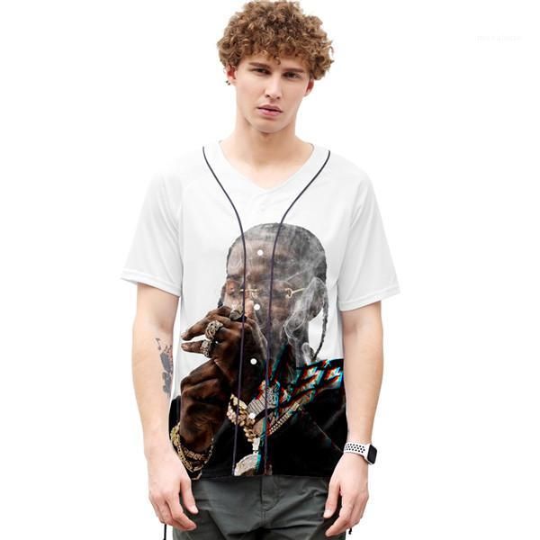 

color printing personalized casual short sleeve crew neck smo tees summer designer pop casual couple baseball uniform 3d digital, White;black