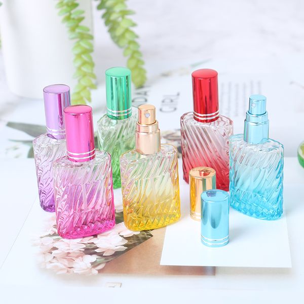 

1pc 15ml colorful glass perfume bottle with sprayer mini refillable empty travel spray bottle cosmetic container