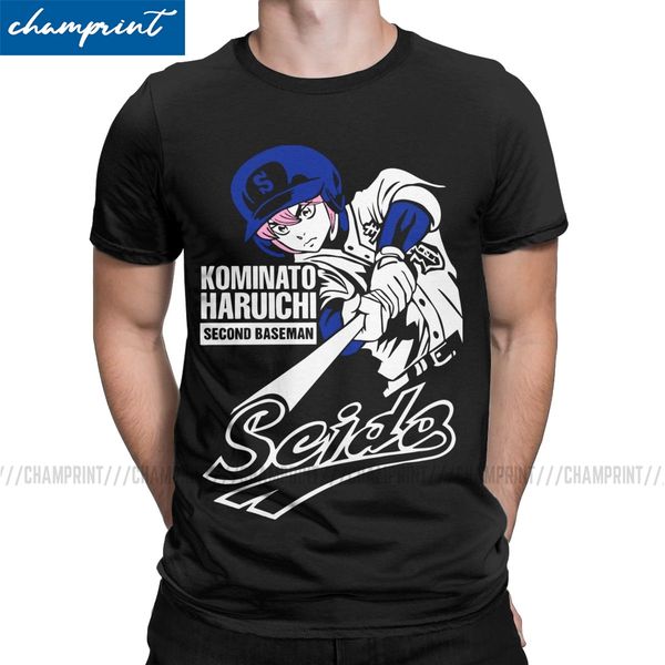 

haruichi kominato diamond no ace t-shirt men diamond no ace anime baseball sports manga funny tee shirt round collar t shirt