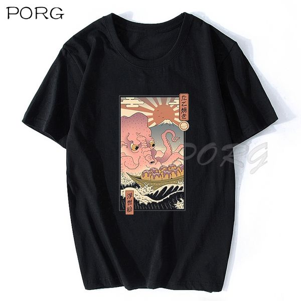 

the great takoyaki japan style cartoon black t shirt harajuku aesthetic gothic men t-shirt cotton 100% o-neck anime tee shirt