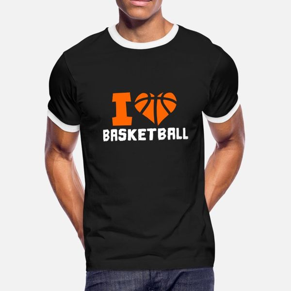 

i love basketball t shirt men printing cotton round collar basic solid interesting comical summer style unique shirt