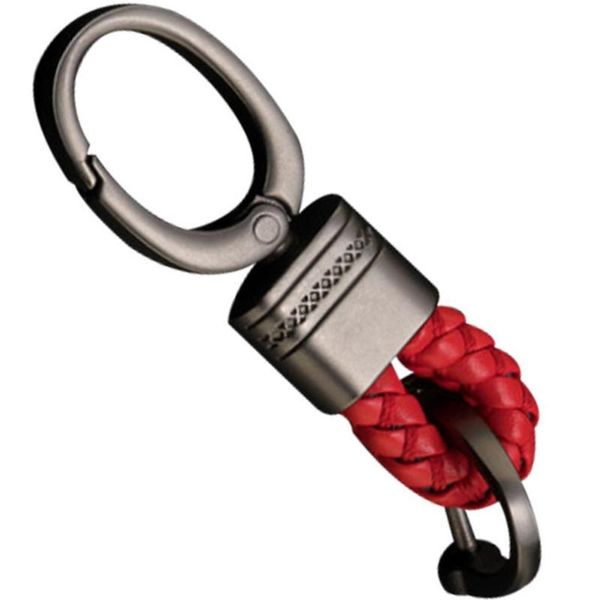 

car key holder key rings chain hand woven horseshoe buckle keychain car keyring gift creative auto accessories, Silver