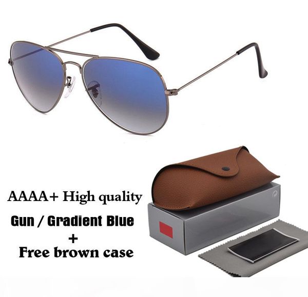 

gradient glass lens classical pilot sunglasses men women holiday fashion sun glasses with cases and accessories, White;black