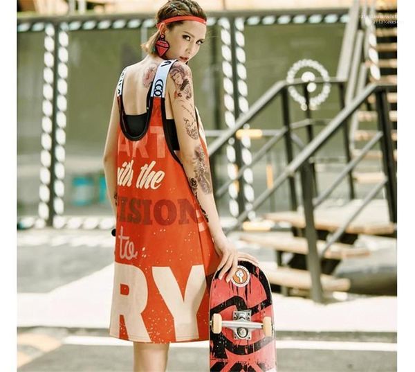 

female clothing street hip hop style casual clothing plus size women dresses backless letter print strapless sleeveless, Black;gray