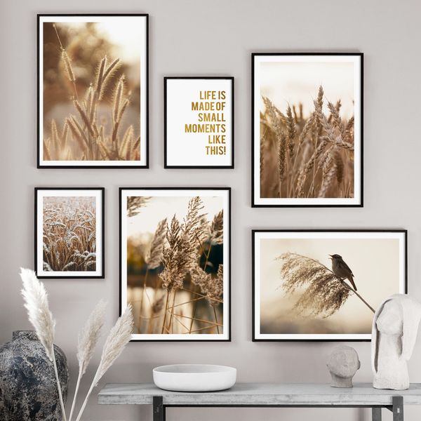 

reed wheat bird quotes autumn landscape wall art canvas painting nordic posters and prints wall pictures for living room decor