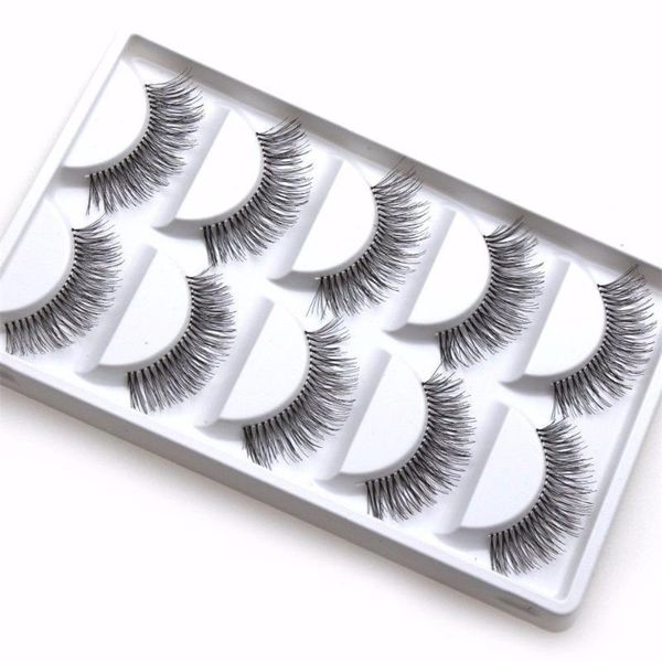 

5 pairs fashion soft natural long cross fake eye lashes handmade thick false eyelashes extension beauty makeup tools wholesale