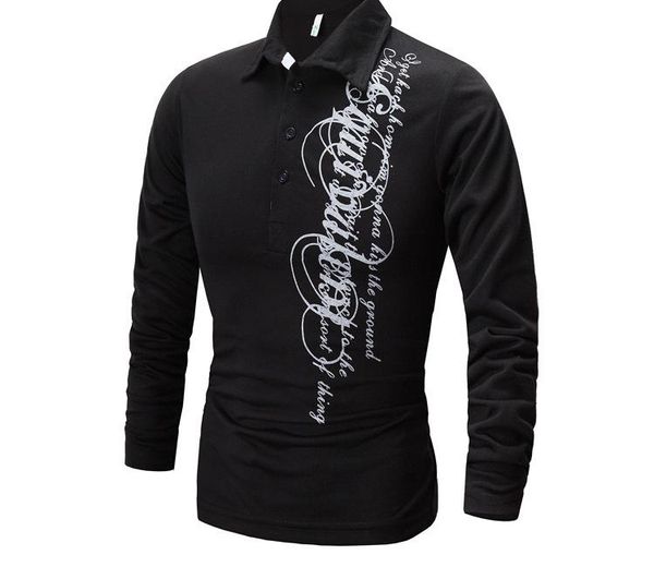 

2020 mens womens polo t shirt fashion men polos casual mens polo casual print summer long sleeves size s~2xl, White;black
