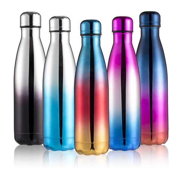 

uv color 500ml cola shaped bottle insulated double wall vacuum stainless steel water bottle sport thermos bottle coke cups cca11748 10pcs