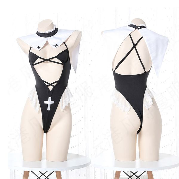 

sister lingerie set nun cosplay uniform japanese sukumizu cute women lolita girls cross body suit one piece wholesale price, Red;black