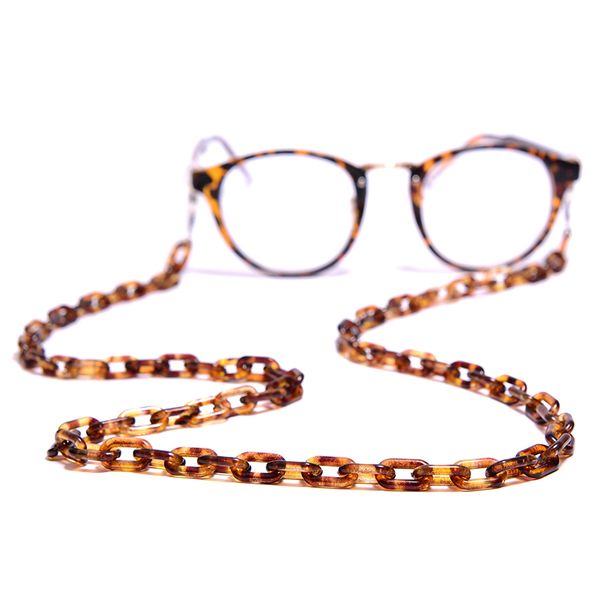 

moon girl leopard acrylic sunglasses chain chic womens anti slip reading glasses eyewears cord holder neck strap lanyard 72cm, Silver