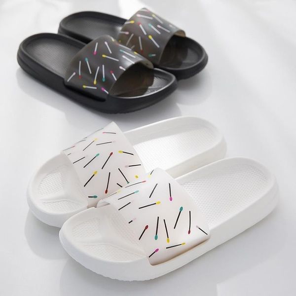 

summer light home slippers soft bottom non-slip home bathroom slides women men couples indoor bedroom slippers 2020 best, Black