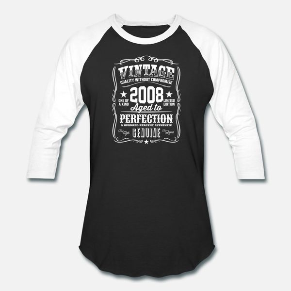 

vintage 2008 aged to perfection t shirt men designing 100% cotton o-neck clothing fitness basic spring cool shirt