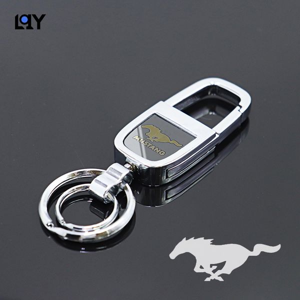 

lqy metal car keychain key chain car interior bright for mustang gt spoiler 2020 2020 accessories, Silver