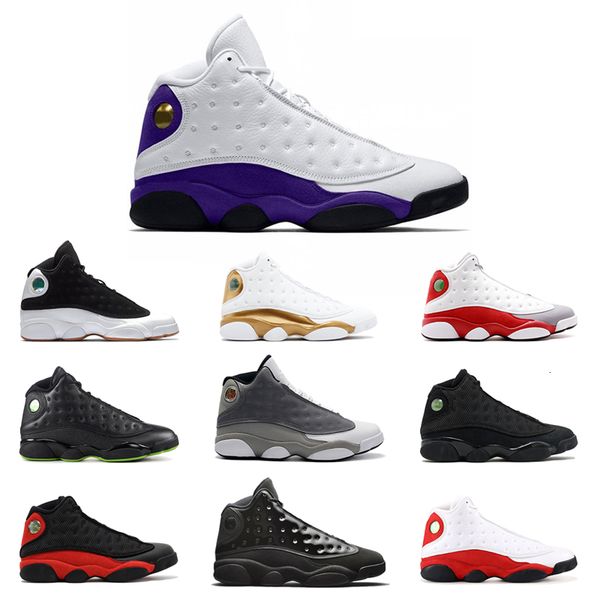 

men basketball shoes 13 13s he got game hyper royal cap and gown love & respect playoffs mens trainers sports sneakers 7-13, Black