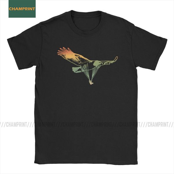 

paraglider as an eagle paragliding t-shirt men sky skydive jumping diving skydiver cotton tee short sleeve t shirts gift top