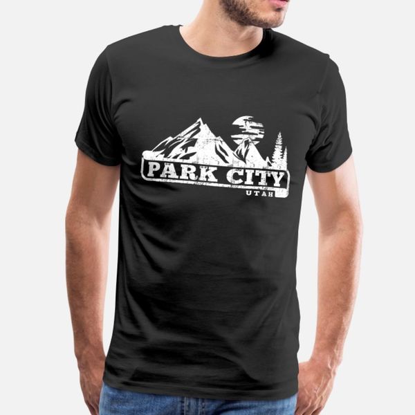 

park city national park t shirt men loose cotton s-xxxl solid color loose fashion summer letter shirt
