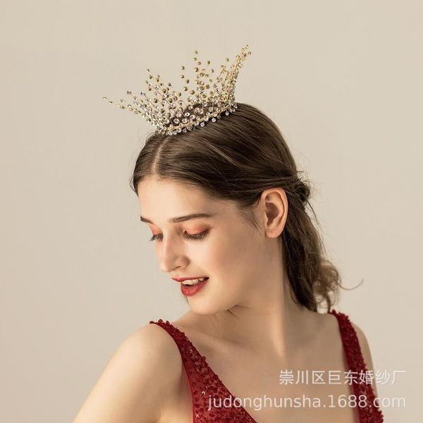 

o575 нового ручного свадебного венца невеста короны тиара свадьба головной убор, Golden;silver