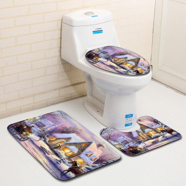 

floor 2020 cover home 3d for non christmas toillete doormat carpet mat seat set slip decor blanket party bath bathroom tevyb uy2008