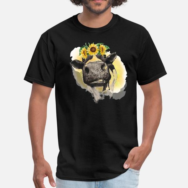

girl cow sunflower t shirt men print 100% cotton s-xxxl formal cute funny spring unique shirt