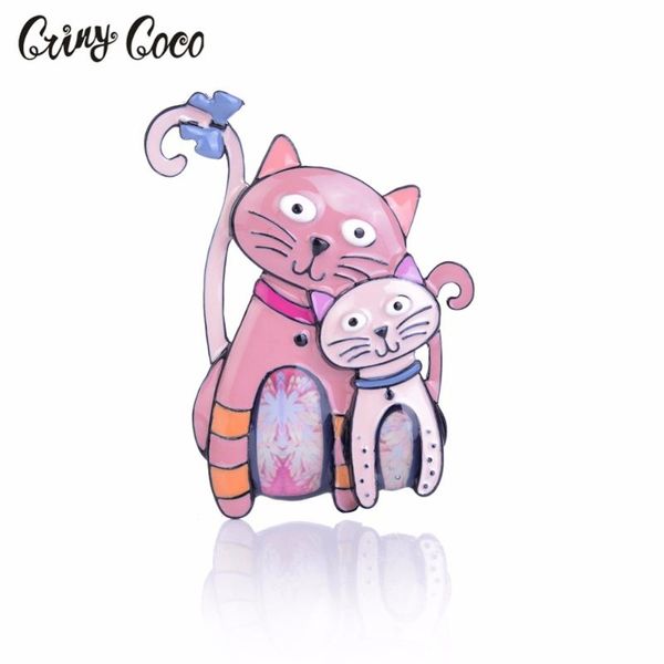 

new arrival 2020 fashion cartoon enamel pins cat brooches pin badges cute metal animal brooches pins for women, Gray