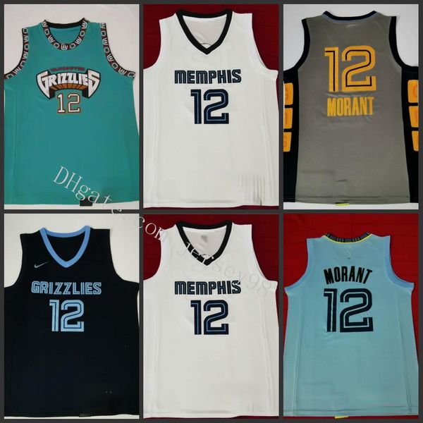 

memphis grizzlies men 12 ja morant red nba men white jerseys, Black