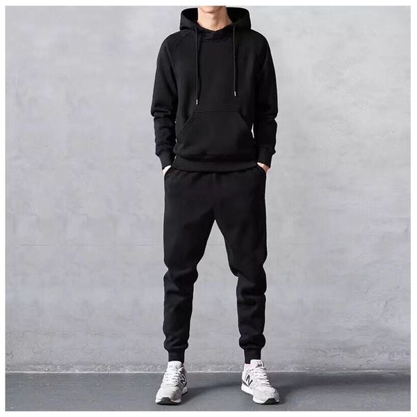 

vwcc8 2019 autumn and winter new sweater men's sports jacket hooded sweater casual hoodie coat pullover coat pullover, Black