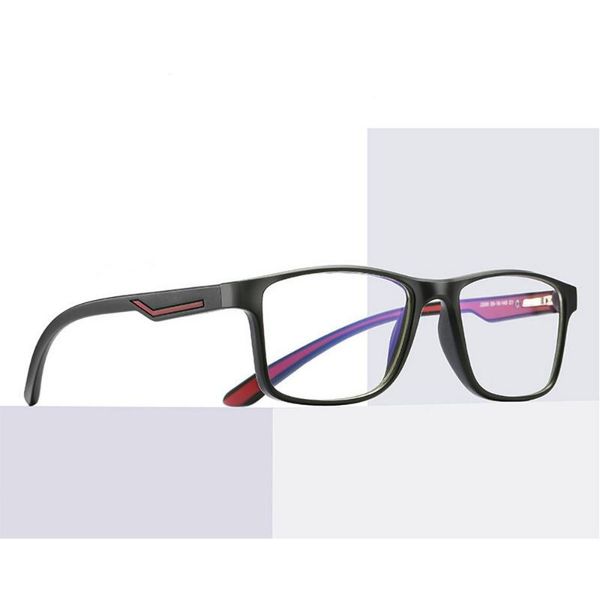 

women tr90 ultra light square blue light blocking glasses male glasses for computer reading prescription myopia men nx, Black