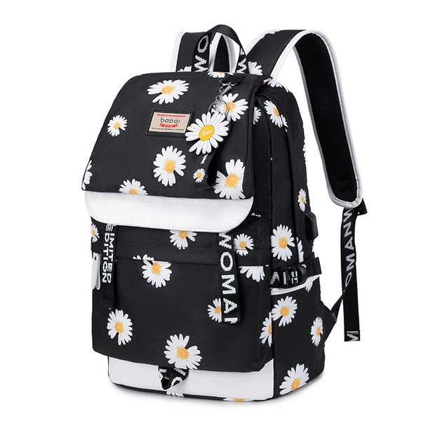

leather luggage tag2020 new style daisy backpack primary school student schoolbag female grade five grade six large capacity travel backpack