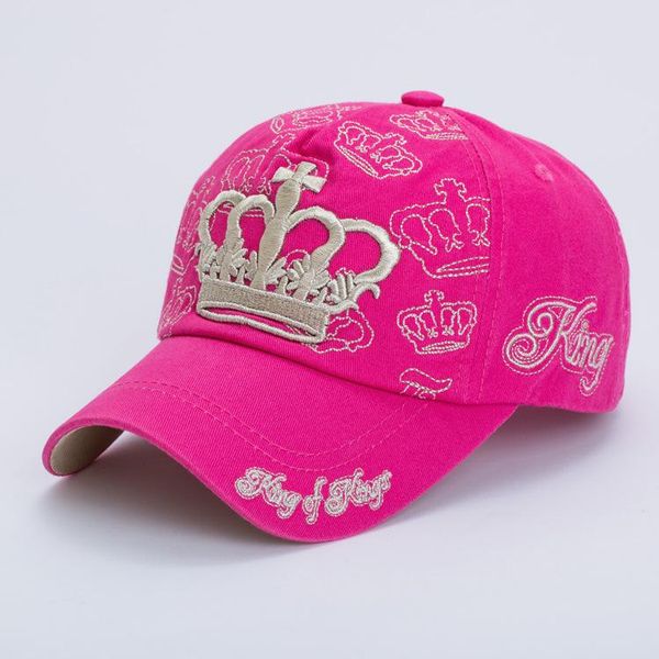 

spring and summer korean fashion crown embroidered baseball cap outdoor sports cap parent-child, Blue;gray