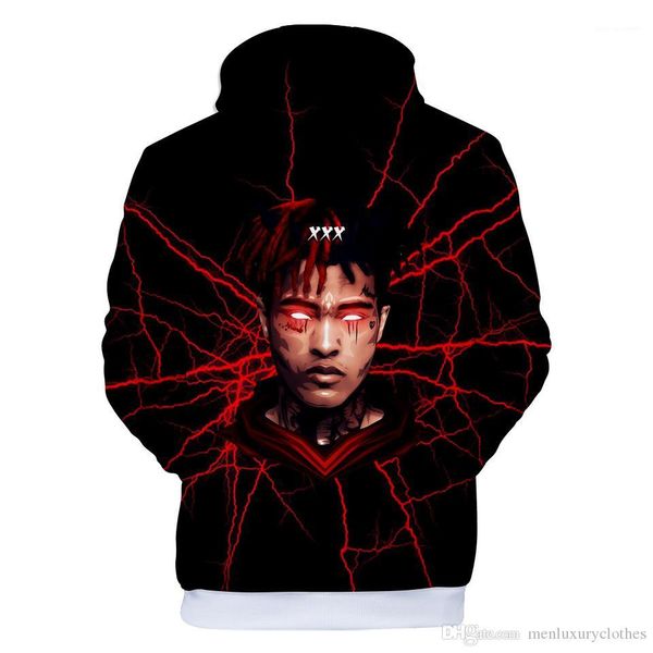 

autumn sweatshirts 3d character pullovers xxxtentacion american rapper men hoodies hiphop rap fleece winter, Black