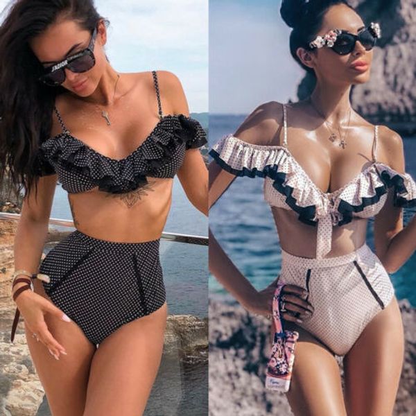 

2019 women ruffle bikini set summer swimsuit swimwear push-up bathing suit beach