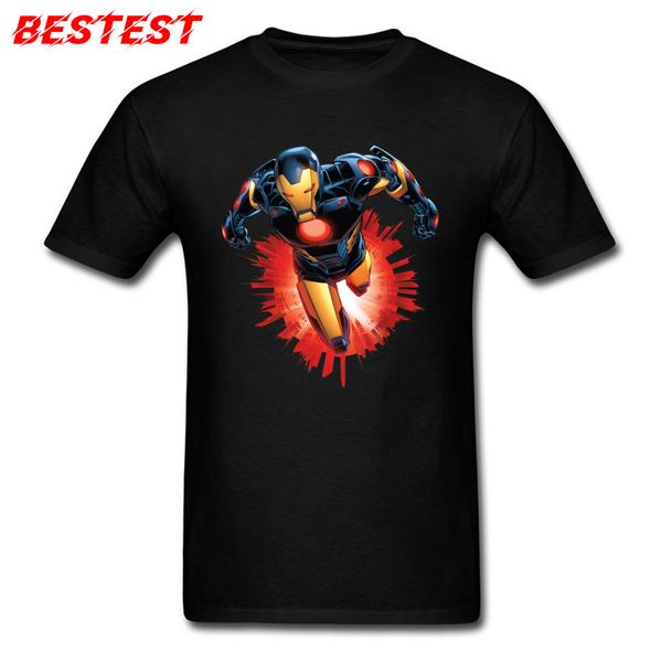 

o-neck men tshirt ironman t shirts 100% cotton mens t-shirts black short sleeve 3d tees drop shipping
